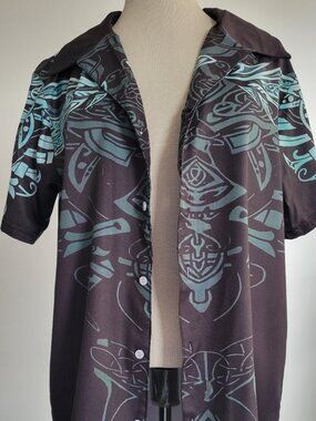 Viking Wolf Men’s Long Length Turquoise Hawaiian Shirt